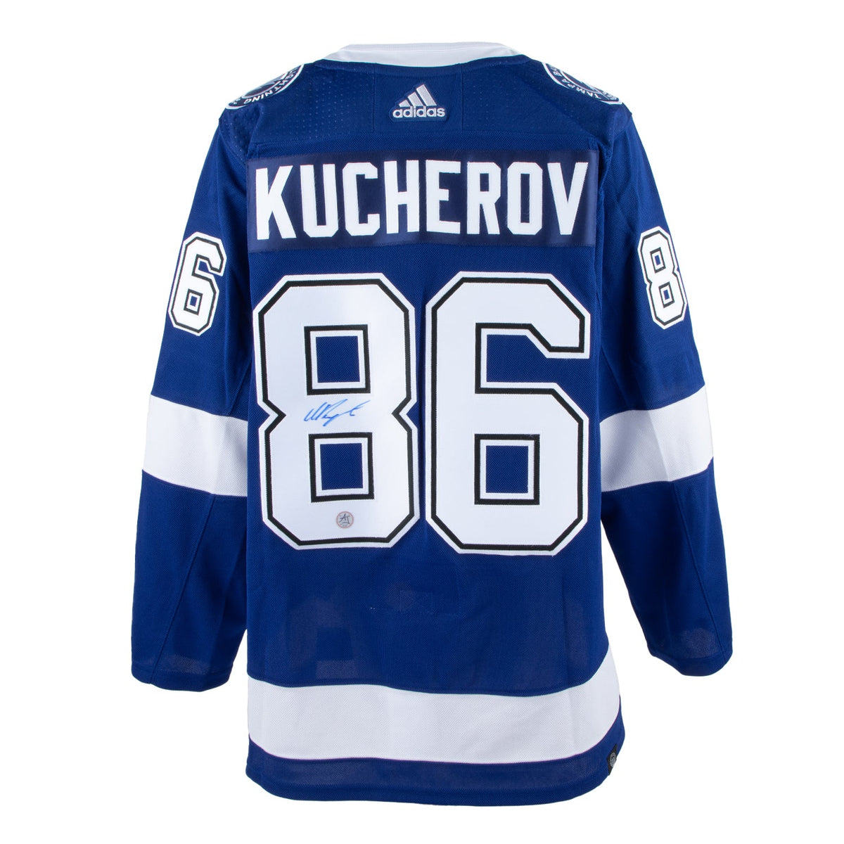 Nikita Kucherov Autographed Tampa Bay Lightning Blue adidas Jersey product image 1, provided for visual reference and