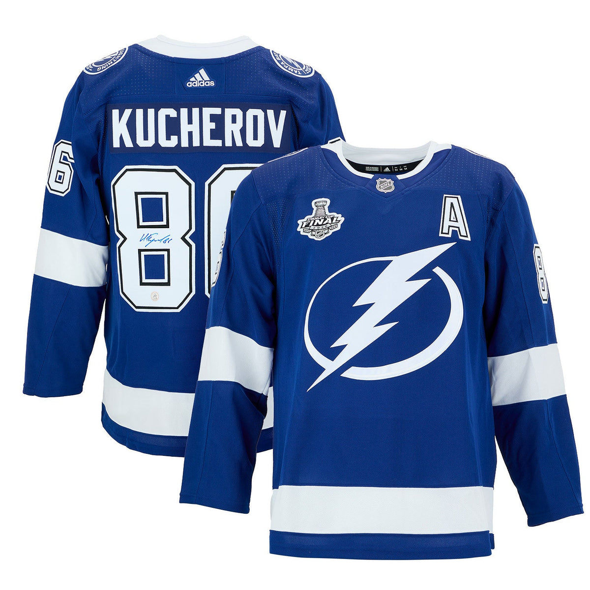 Nikita Kucherov Signed Tampa Bay Lightning 2020 Stanley Cup adidas Jersey product image 3, provided for visual reference and