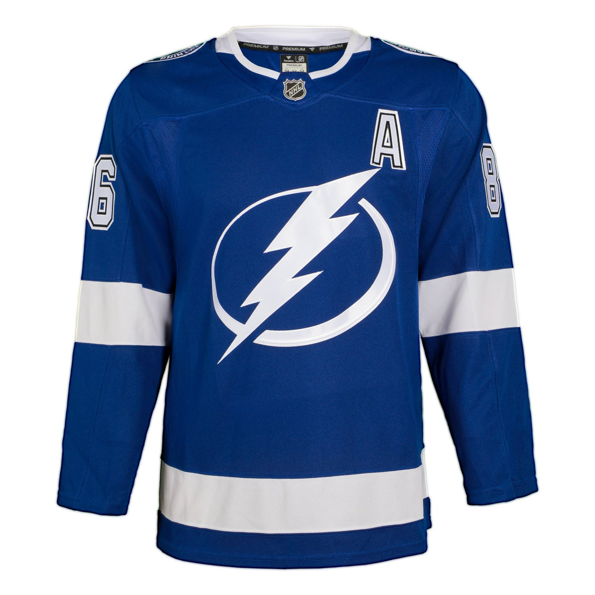 Nikita Kucherov Autographed Tampa Bay Lightning Fanatics Premium Jersey product image 2, provided for visual reference and