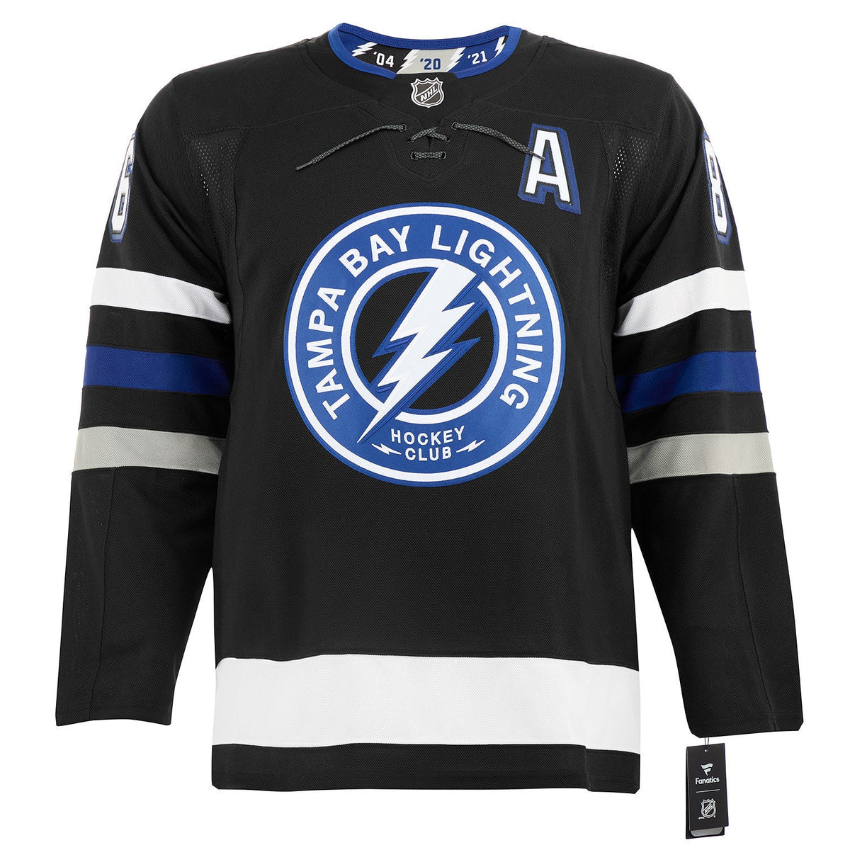 Nikita Kucherov Signed Tampa Bay Lightning Alt Black Fanatics Premium Jersey product image 2, provided for visual reference