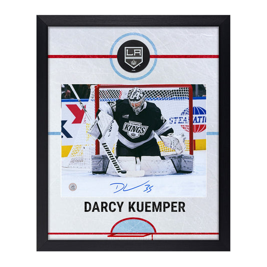 Darcy Kuemper Signed Los Angeles Kings Graphic Rink 19x23 Frame product image 1, provided for visual reference and product