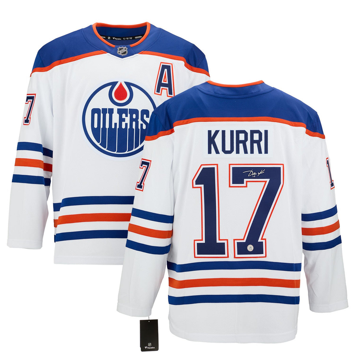 Jari Kurri Signed Edmonton Oilers White Fanatics Breakaway Jersey product image 3, provided for visual reference and product