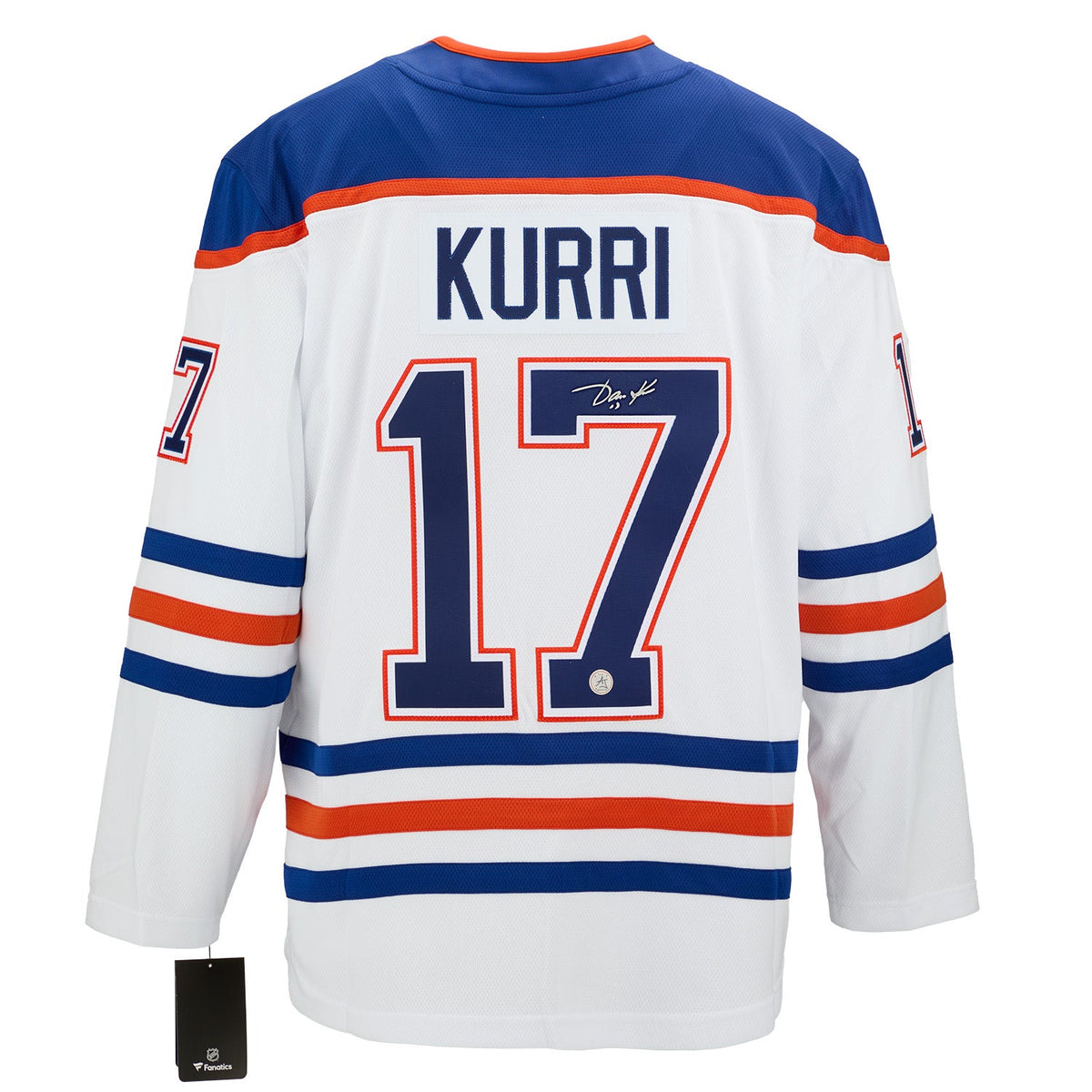 Jari Kurri Signed Edmonton Oilers White Fanatics Breakaway Jersey product image 1, provided for visual reference and product