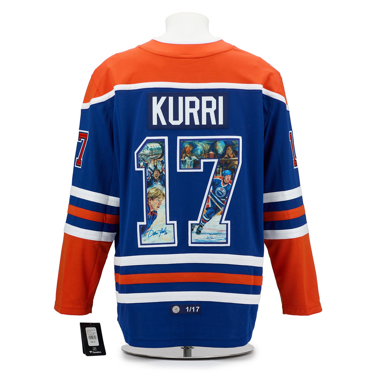 Jari Kurri Autographed Edmonton Oilers Impressionist Art Jersey #1/17 product image 1, provided for visual reference and