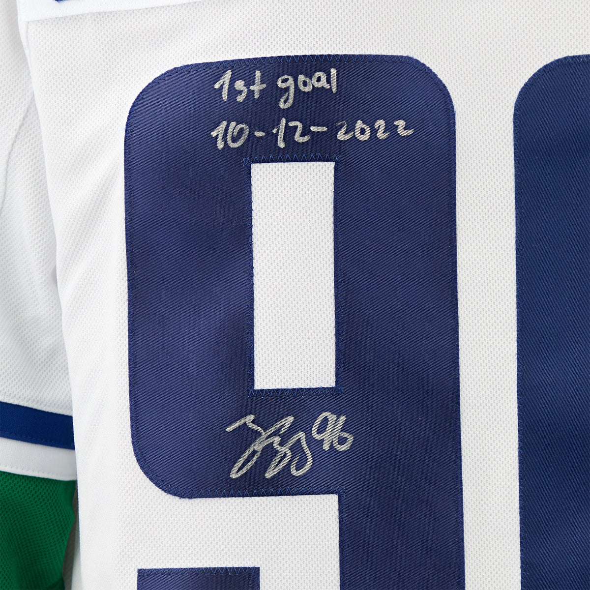 Andrei Kuzmenko Vancouver Canucks Signed & Dated 1st Goal adidas Jersey product image 3, provided for visual reference and