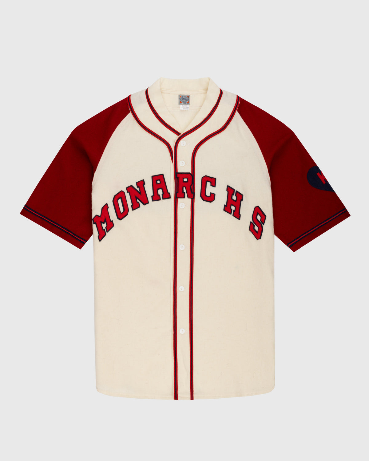 Kansas City Monarchs 1942 Authentic Wool Home Baseball Jersey product image 1, provided for visual reference and product