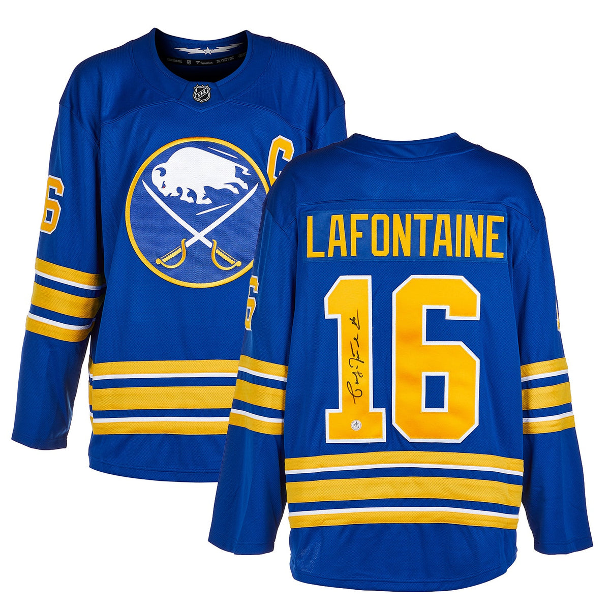 Pat LaFontaine Autographed Buffalo Sabres Fanatics Breakaway Jersey product image 3, provided for visual reference and