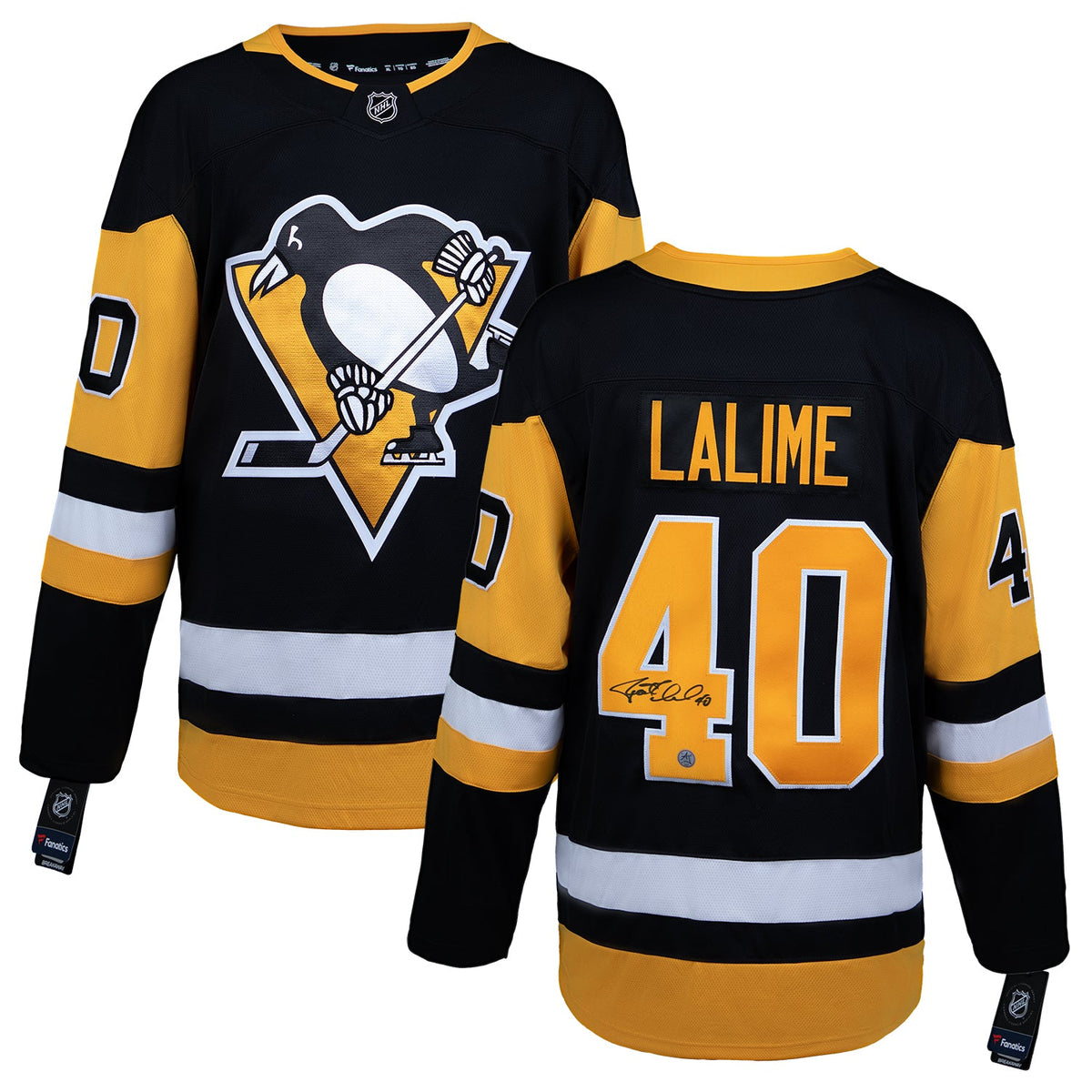 Patrick Lalime Autographed Pittsburgh Penguins Fanatics Breakaway Jersey product image 3, provided for visual reference and