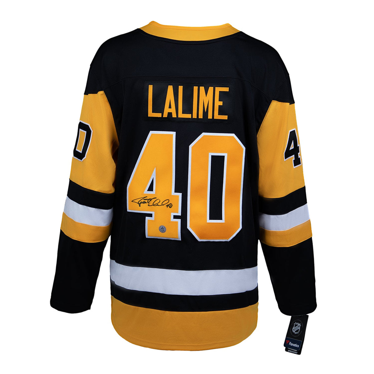 Patrick Lalime Autographed Pittsburgh Penguins Fanatics Breakaway Jersey product image 1, provided for visual reference and