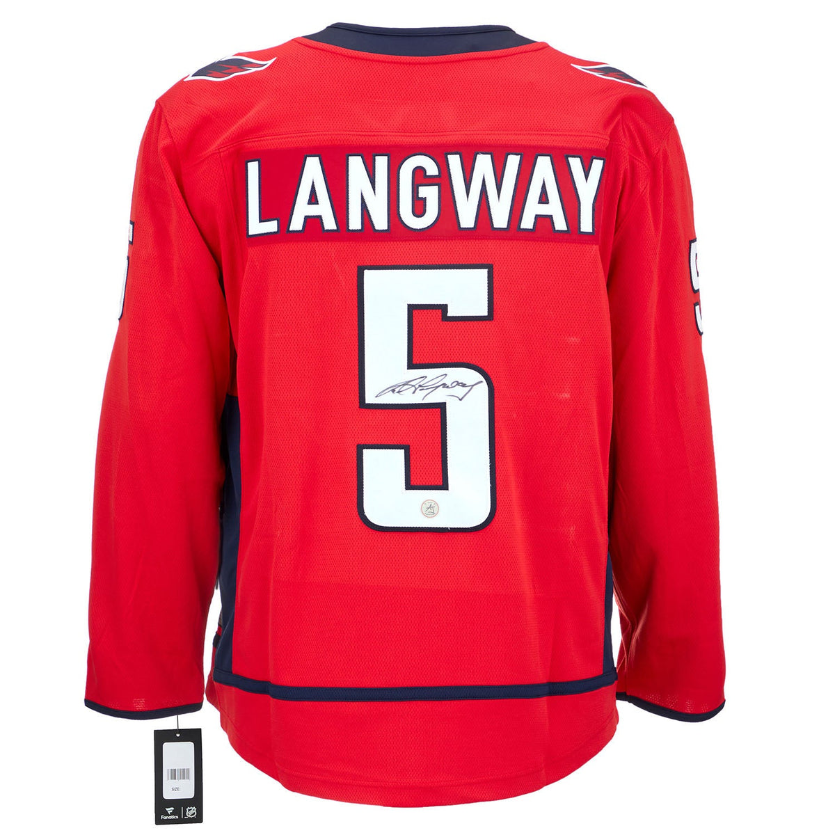 Rod Langway Signed Washington Capitals Fanatics Breakaway Jersey product image 1, provided for visual reference and product