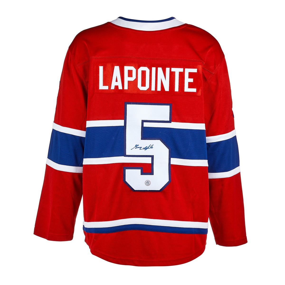 Guy Lapointe Autographed Montreal Canadiens Fanatics Breakaway Jersey product image 1, provided for visual reference and