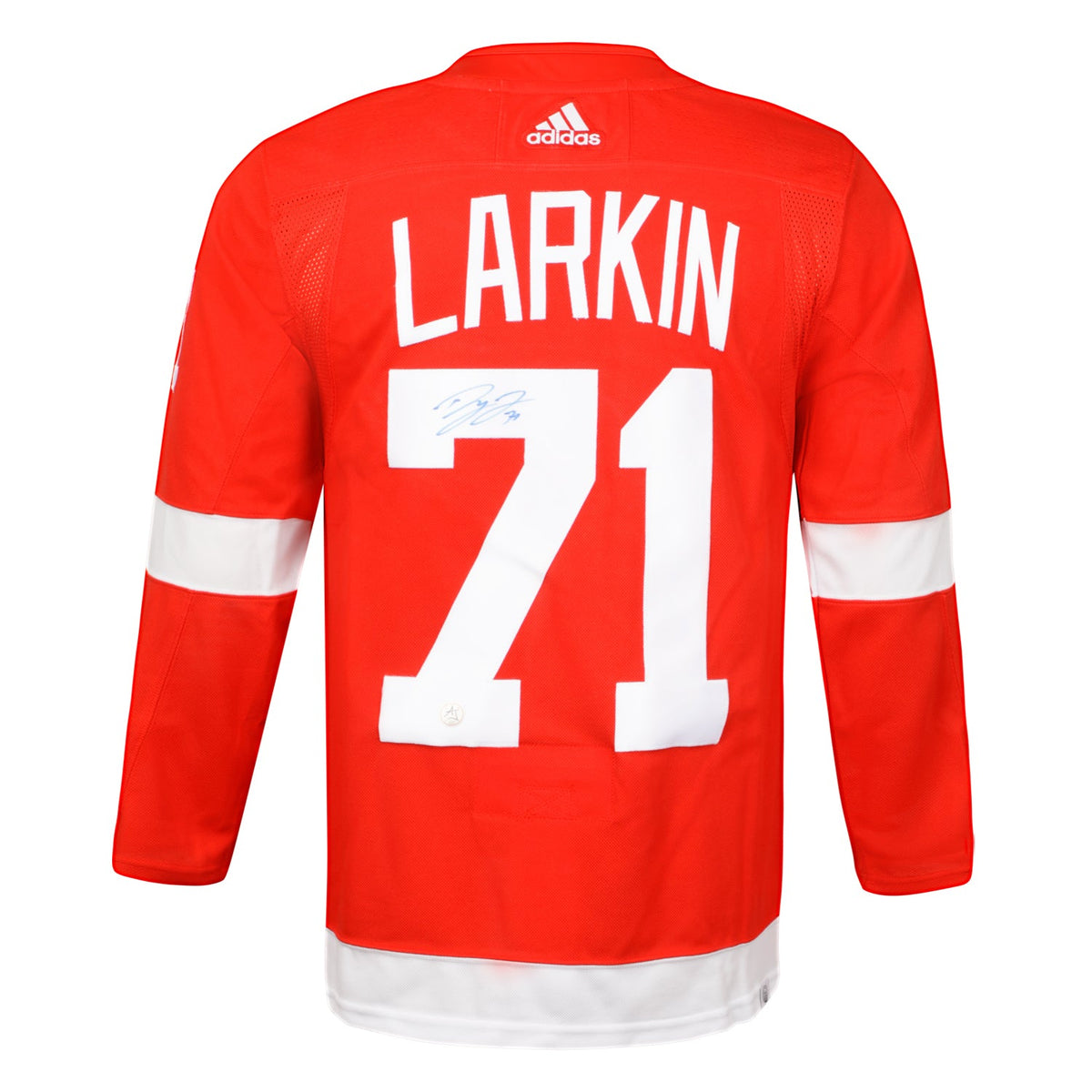 Dylan Larkin Autographed Detroit Red Wings Red adidas Jersey product image 1, provided for visual reference and product