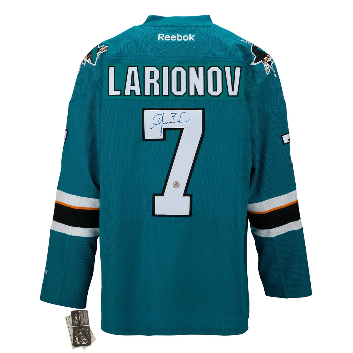 Igor Larionov Autographed San Jose Sharks Vintage Reebok Jersey product image 1, provided for visual reference and product