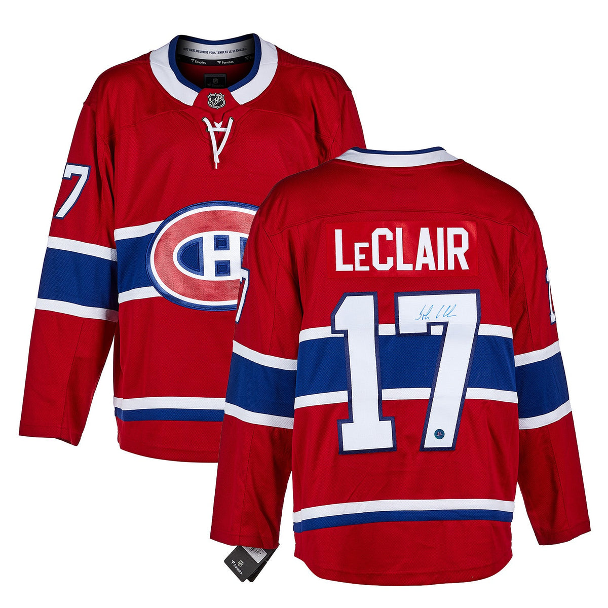 John Leclair Autographed Montreal Canadiens Fanatics Breakaway Jersey product image 3, provided for visual reference and
