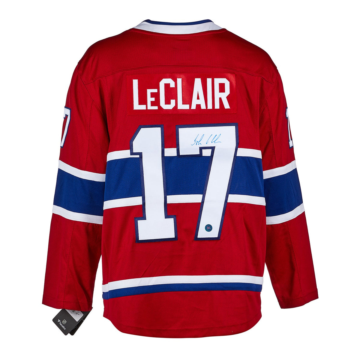 John Leclair Autographed Montreal Canadiens Fanatics Breakaway Jersey product image 1, provided for visual reference and