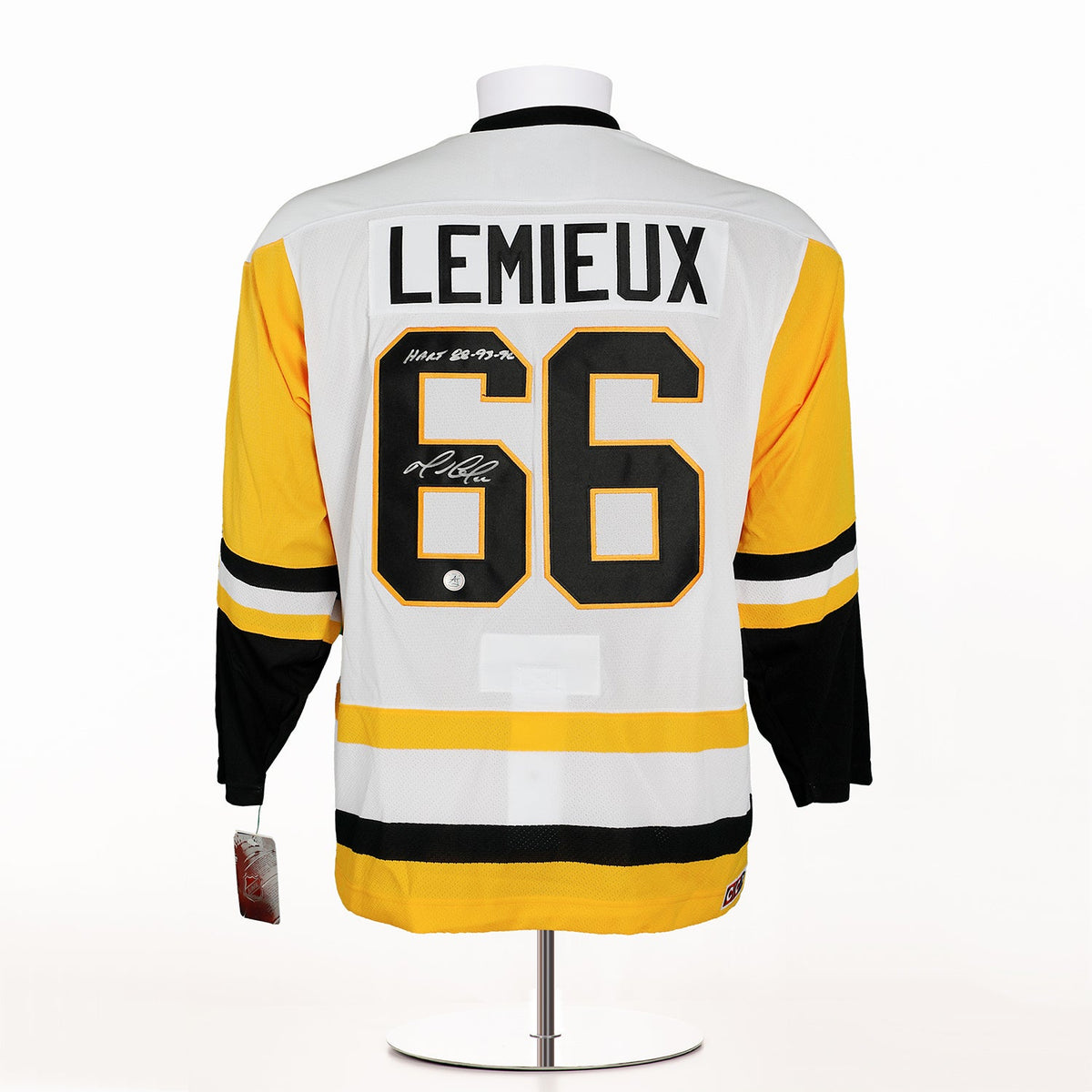Mario Lemieux Signed & Inscribed Pittsburgh Penguins Vintage CCM Authentic Jersey product image 1, provided for visual