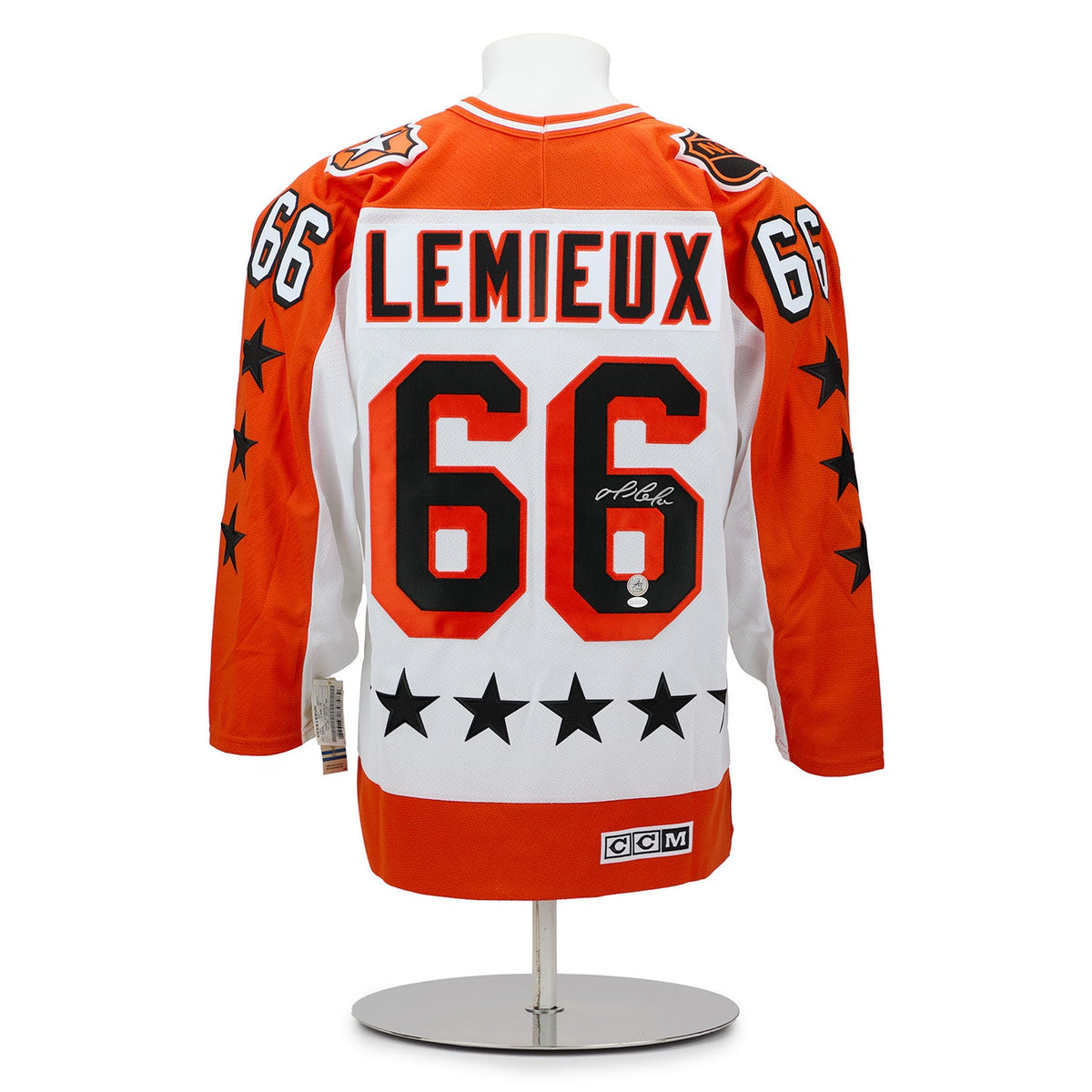 Mario Lemieux Signed Wales Conference 1986 All-Star Vintage CCM Jersey product image 1, provided for visual reference and