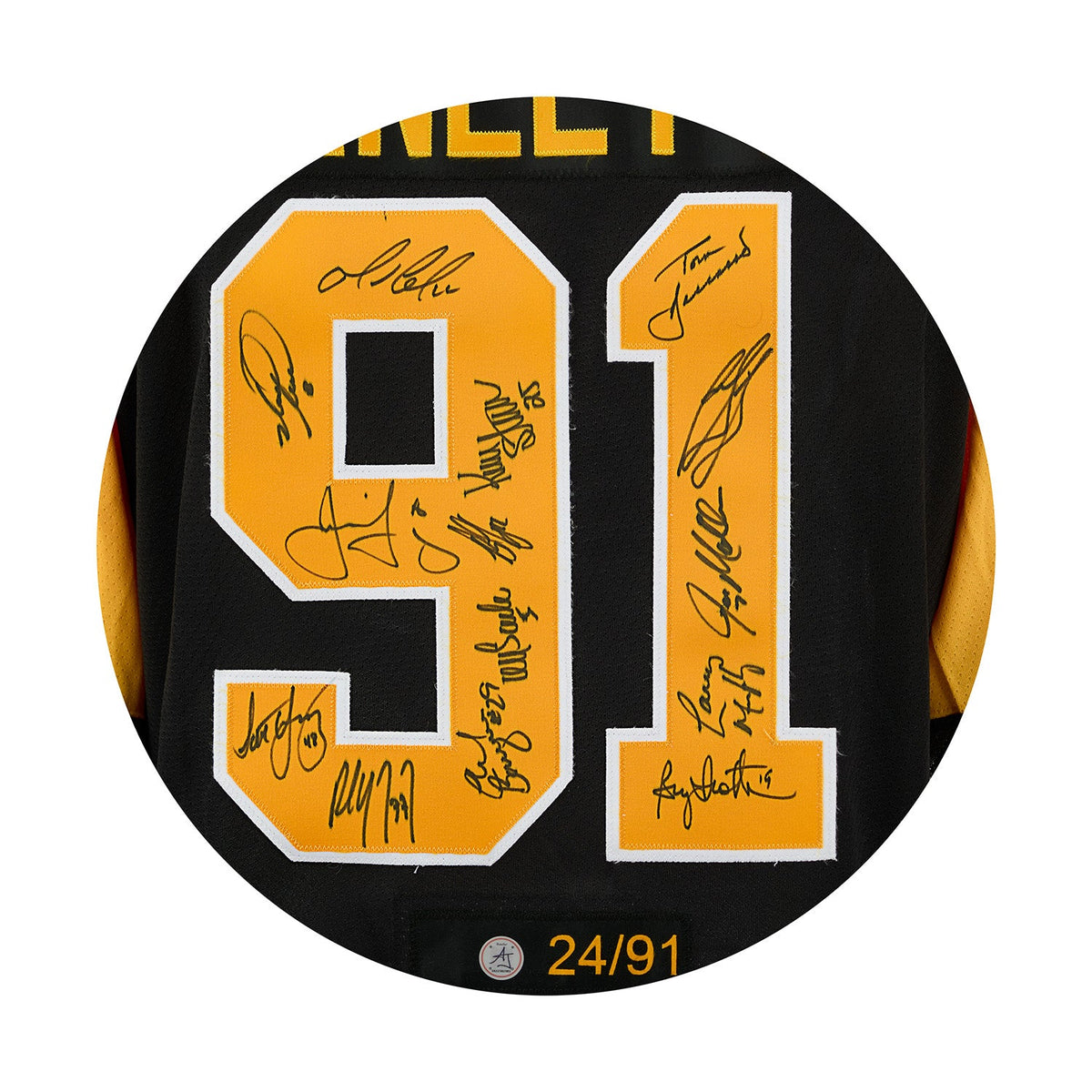 Pittsburgh Penguins Team Signed 1991 Stanley Cup adidas Jersey #24/91 product image 3, provided for visual reference and