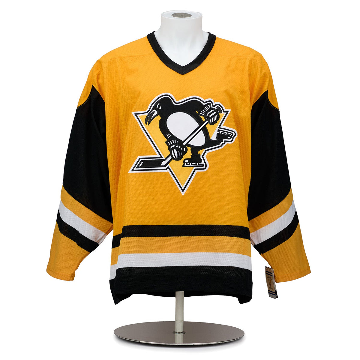 Mario Lemieux Signed Pittsburgh Penguins Yellow Rookie Vintage CCM Jersey product image 2, provided for visual reference and