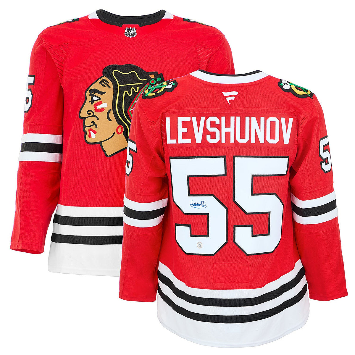 Artyom Levshunov Signed Chicago Blackhawks Fanatics Premium Jersey product image 3, provided for visual reference and