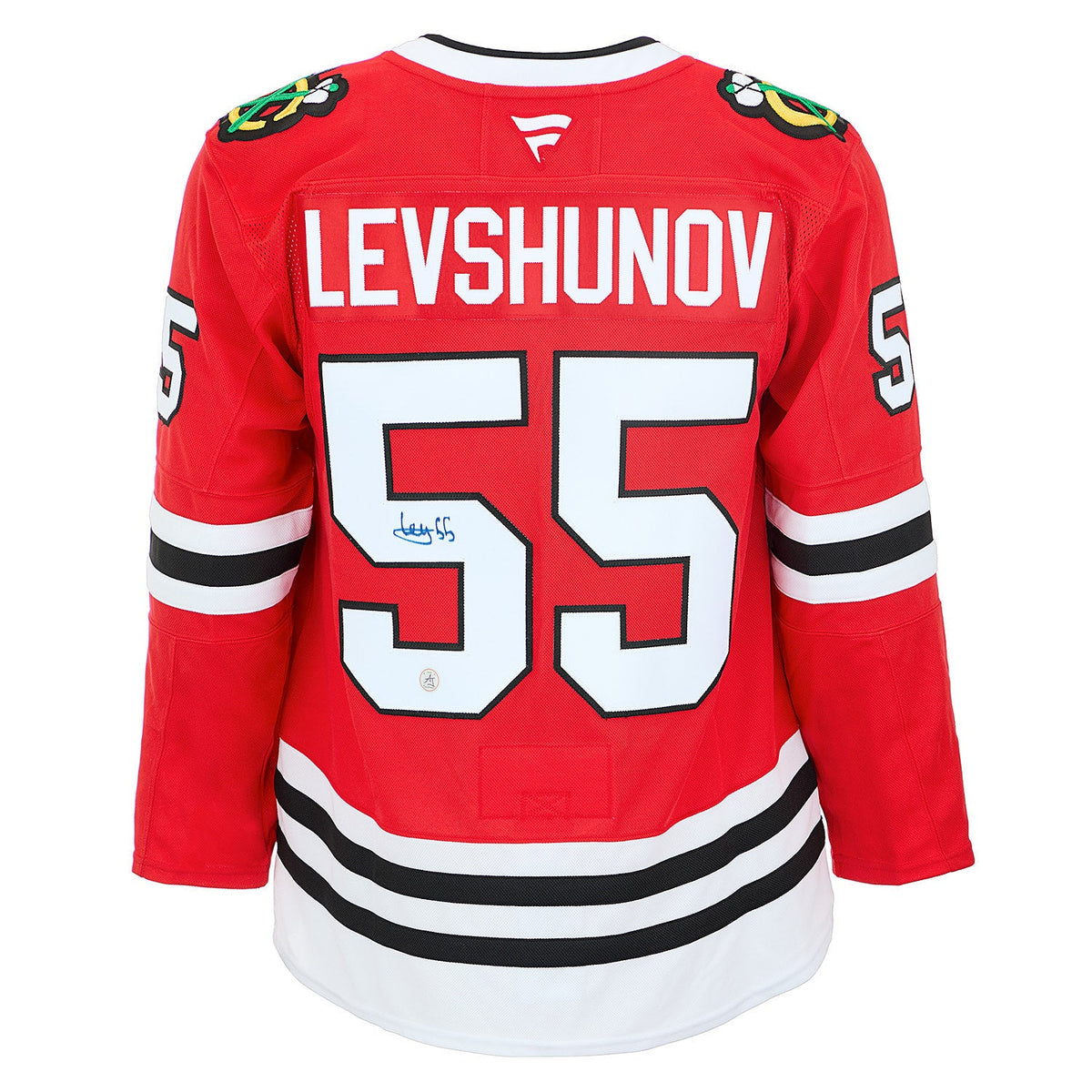 Artyom Levshunov Signed Chicago Blackhawks Fanatics Premium Jersey product image 1, provided for visual reference and