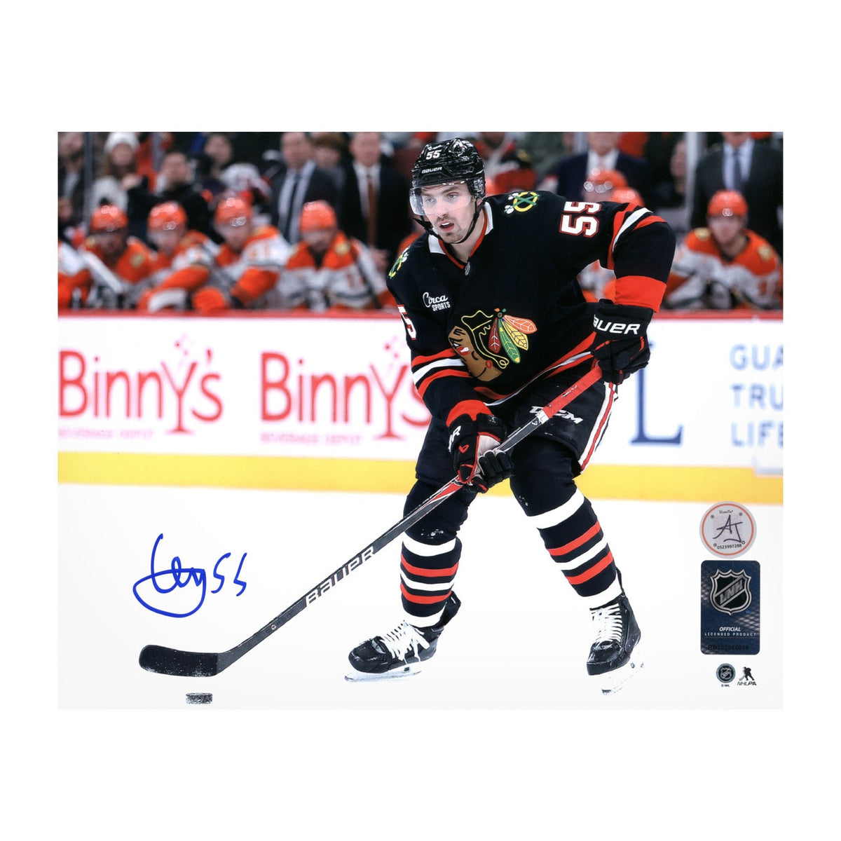 Artyom Levshunov Signed Chicago Blackhawks Alternate Uniform 8x10 Photo product image 1, provided for visual reference and