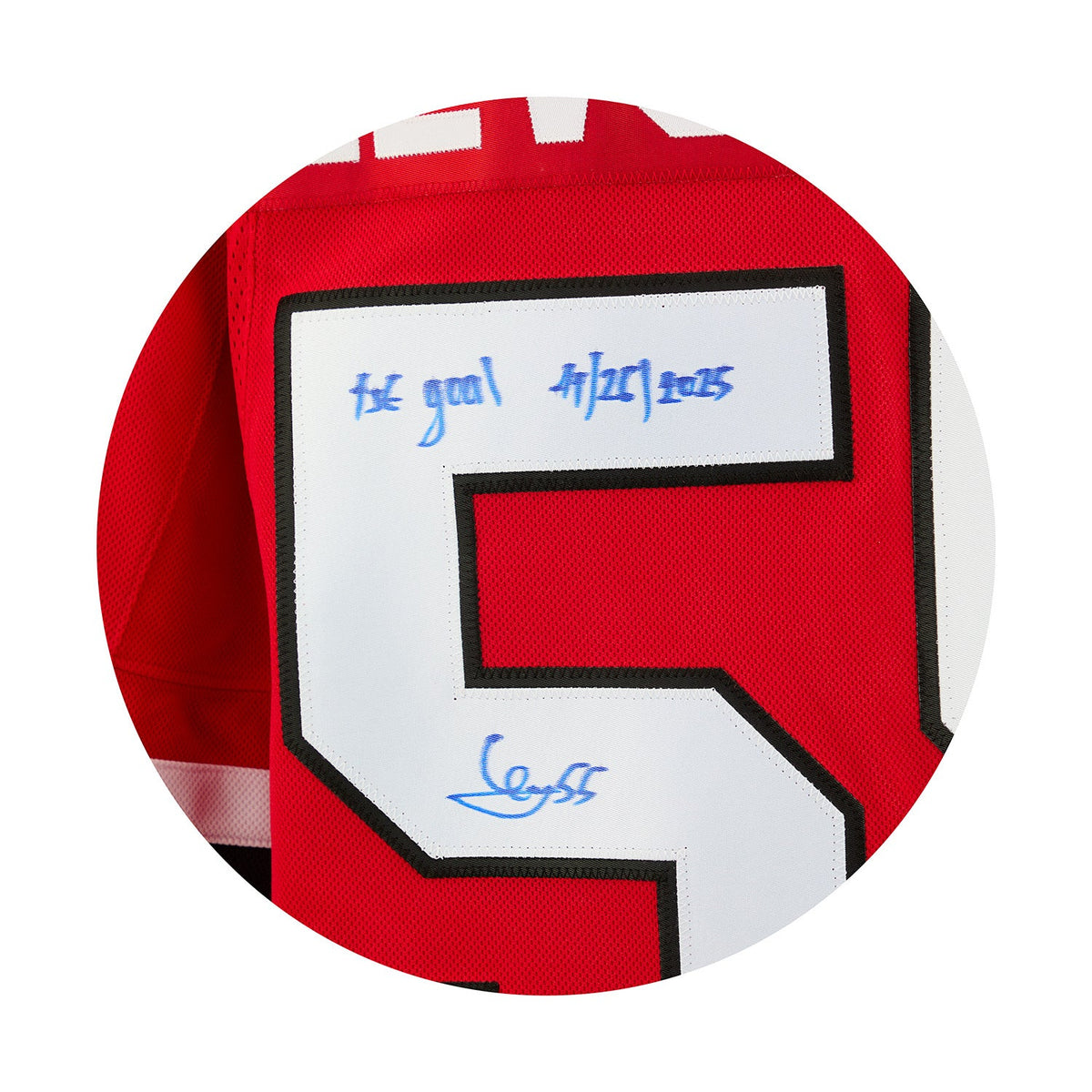 Artyom Levshunov Chicago Blackhawks Signed & Dated 1st Goal Jersey 1/55 product image 3, provided for visual reference and