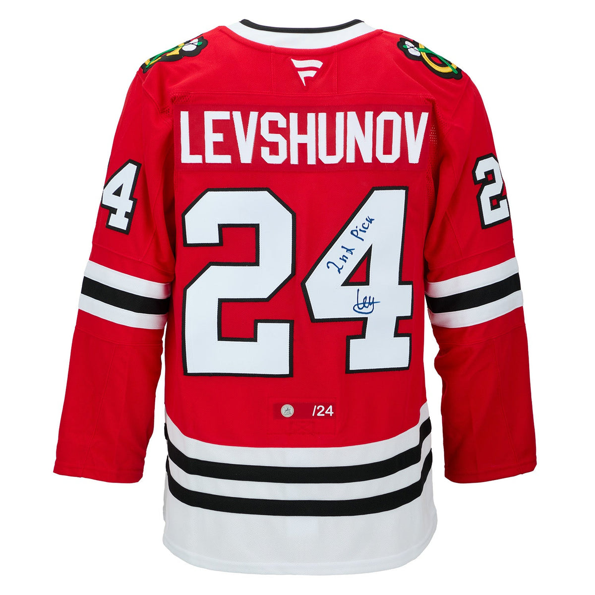 Artyom Levshunov Chicago Blackhawks Signed Draft Day Fanatics Jersey #/24 product image 1, provided for visual reference and