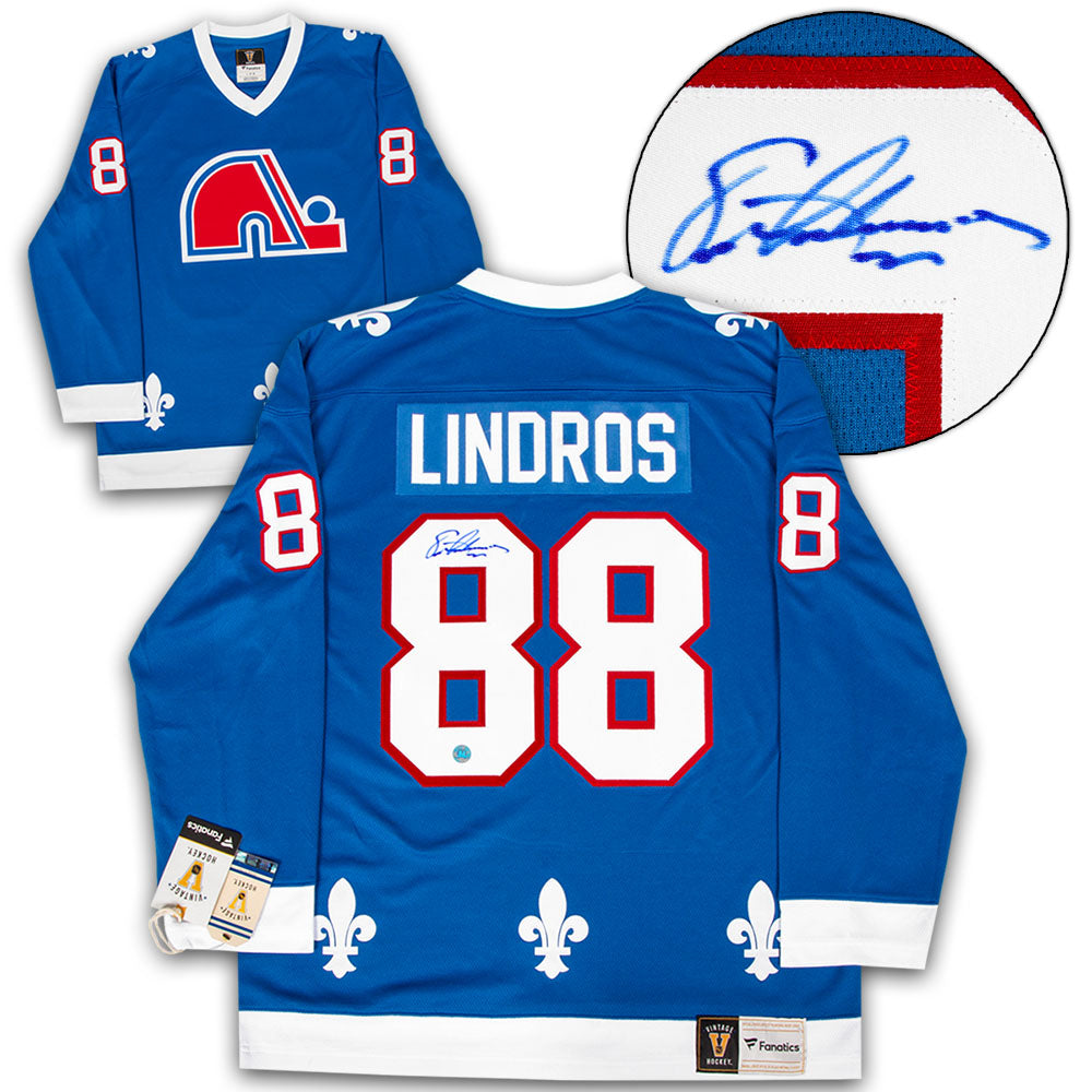Eric Lindros Signed Quebec Nordiques Throwback Breakaway Jersey product image 1, provided for visual reference and product