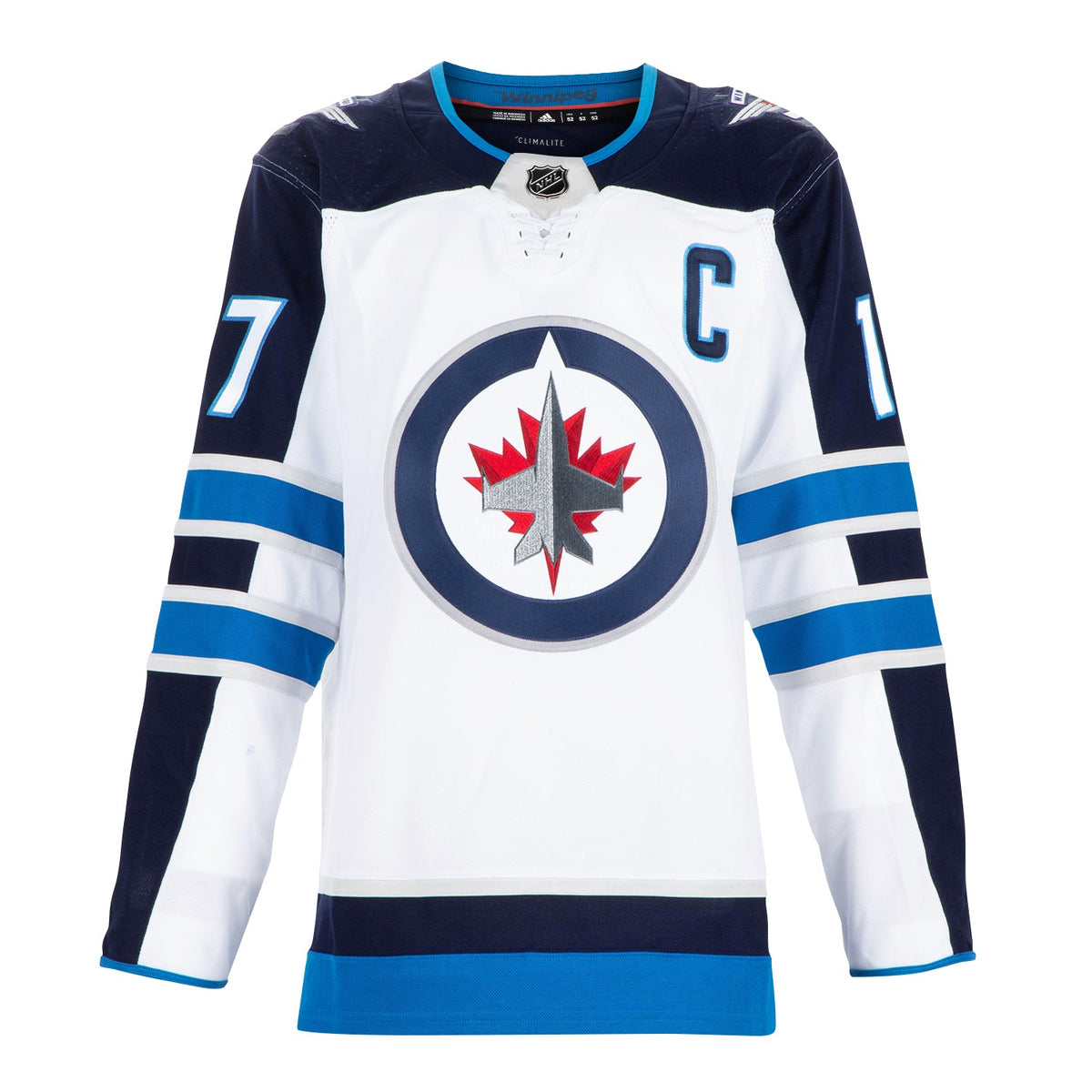 Adam Lowry Autographed Winnipeg Jets White adidas Jersey product image 2, provided for visual reference and product detail