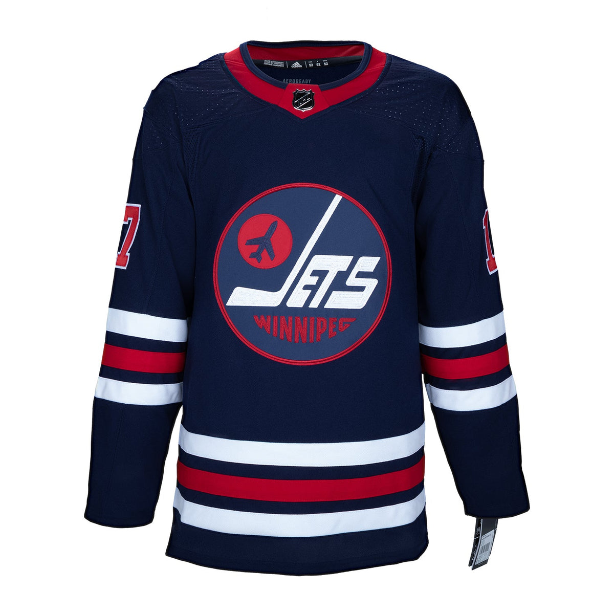 Adam Lowry Signed Winnipeg Jets Heritage Classic adidas Jersey product image 2, provided for visual reference and product