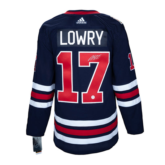 Adam Lowry Signed Winnipeg Jets Heritage Classic adidas Jersey product image 1, provided for visual reference and product