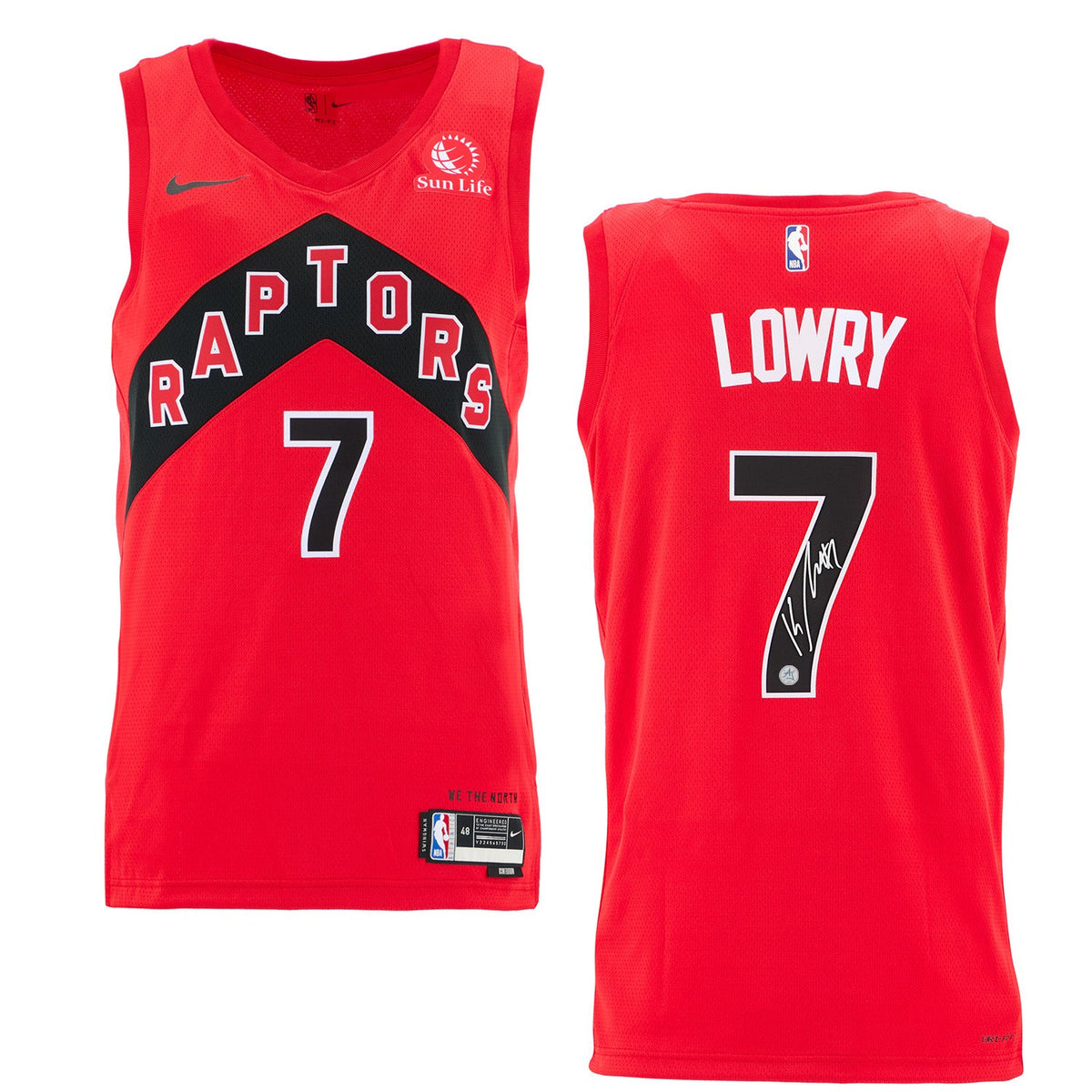 Kyle Lowry Autographed Toronto Raptors Red Nike Swingman Jersey product image 3, provided for visual reference and product