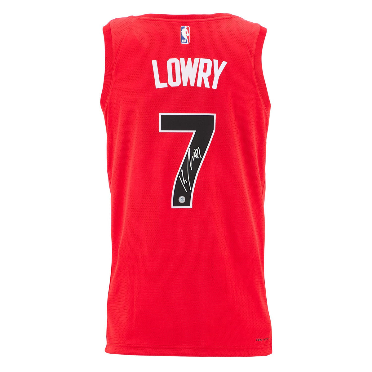 Kyle Lowry Autographed Toronto Raptors Red Nike Swingman Jersey product image 1, provided for visual reference and product