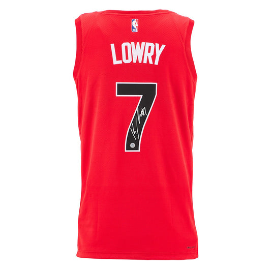 Kyle Lowry Autographed Toronto Raptors Red Nike Swingman Jersey product image 1, provided for visual reference and product
