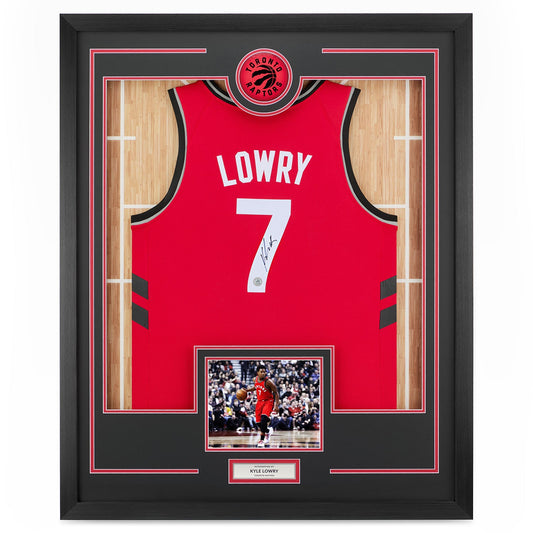 Kyle Lowry Signed Toronto Raptors Team Logo 36x44 Jersey Frame product image 1, provided for visual reference and product