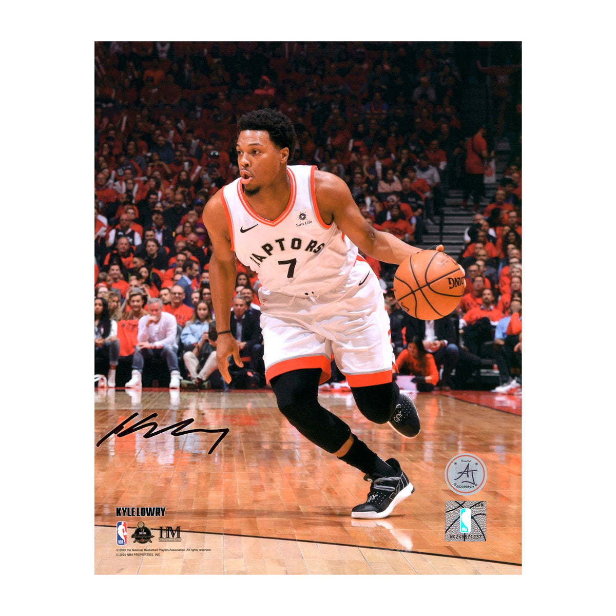 Kyle Lowry Autographed Toronto Raptors Basketball 8x10 Photo product image 1, provided for visual reference and product