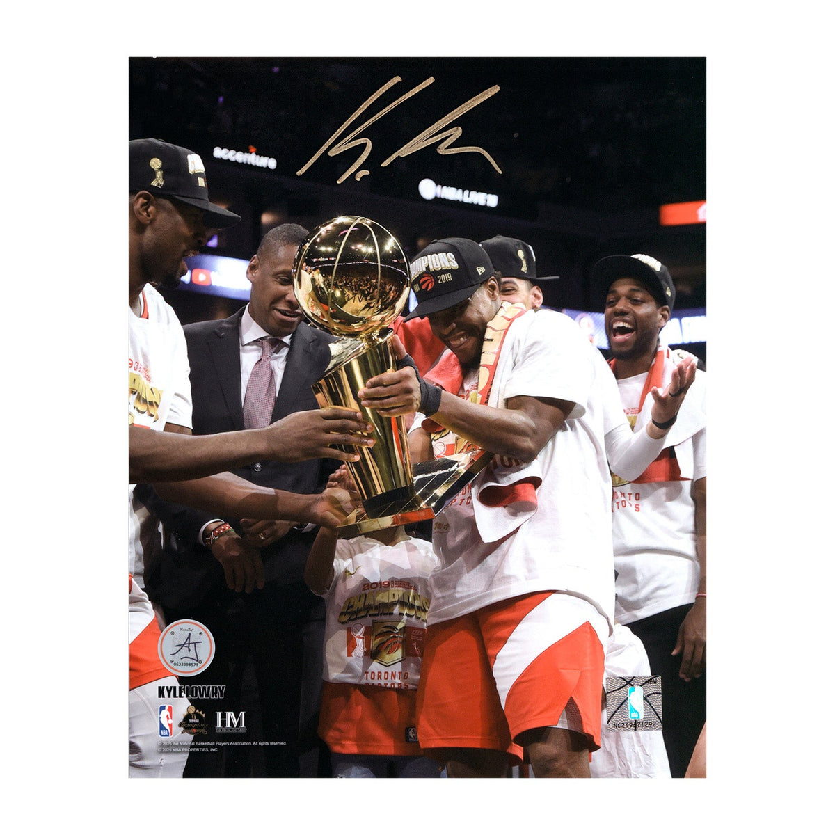 Kyle Lowry Autographed Toronto Raptors Champion 8x10 Photo product image 1, provided for visual reference and product detail