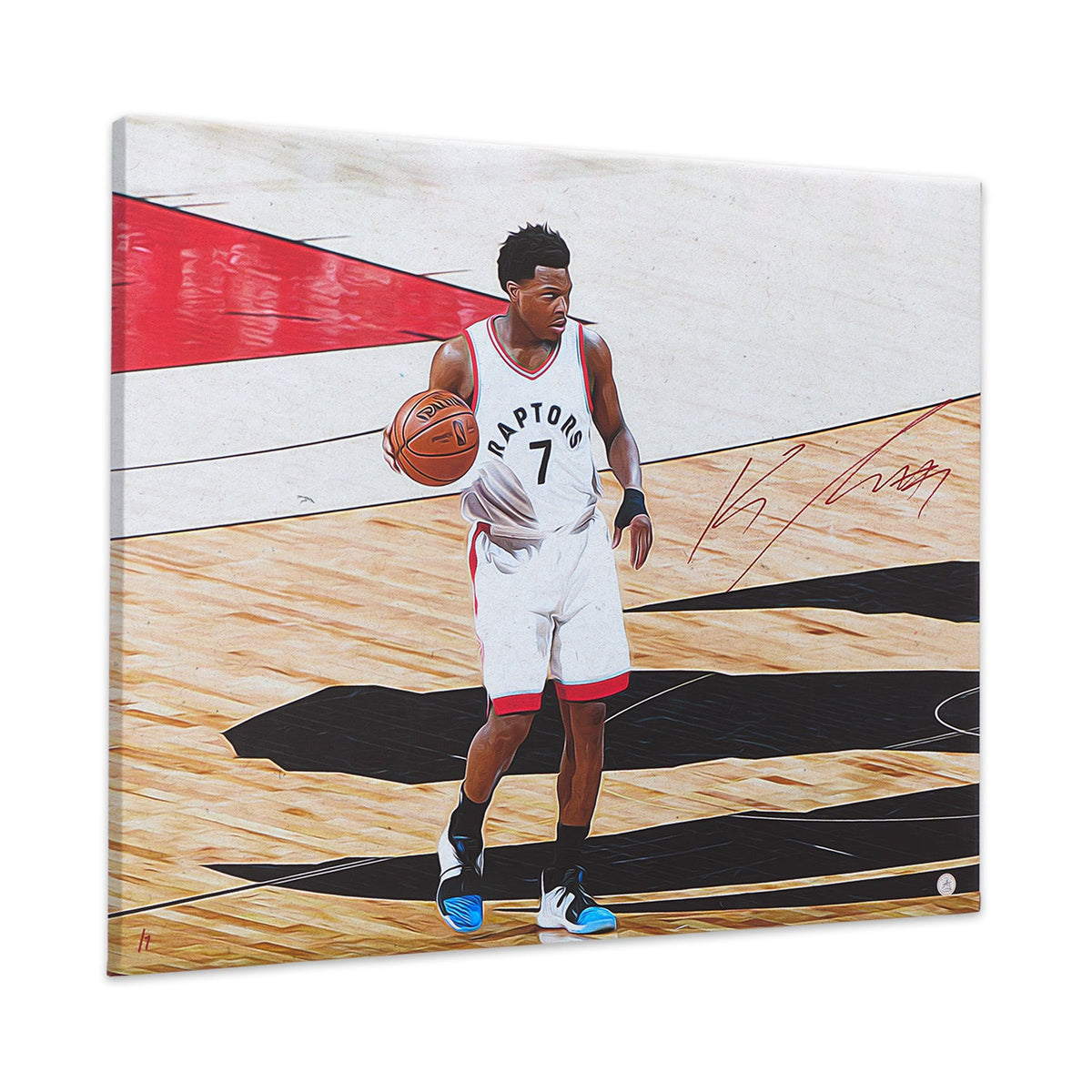 Kyle Lowry Autographed Toronto Basketball Portrait 26x32 Art Canvas #/7 product image 1, provided for visual reference and