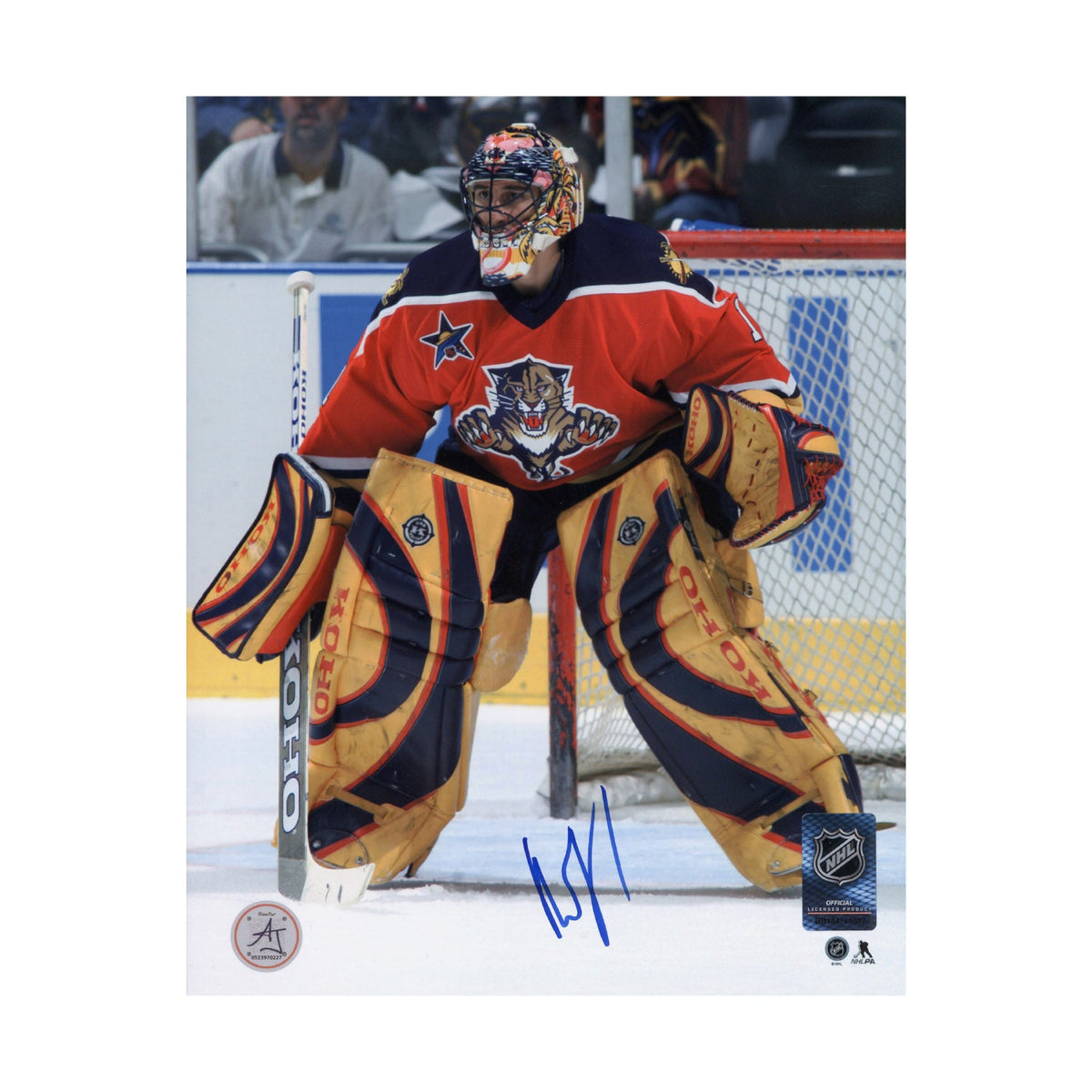 Roberto Luongo Signed Florida Panthers Pink Panther Mask 8x10 Photo product image 1, provided for visual reference and