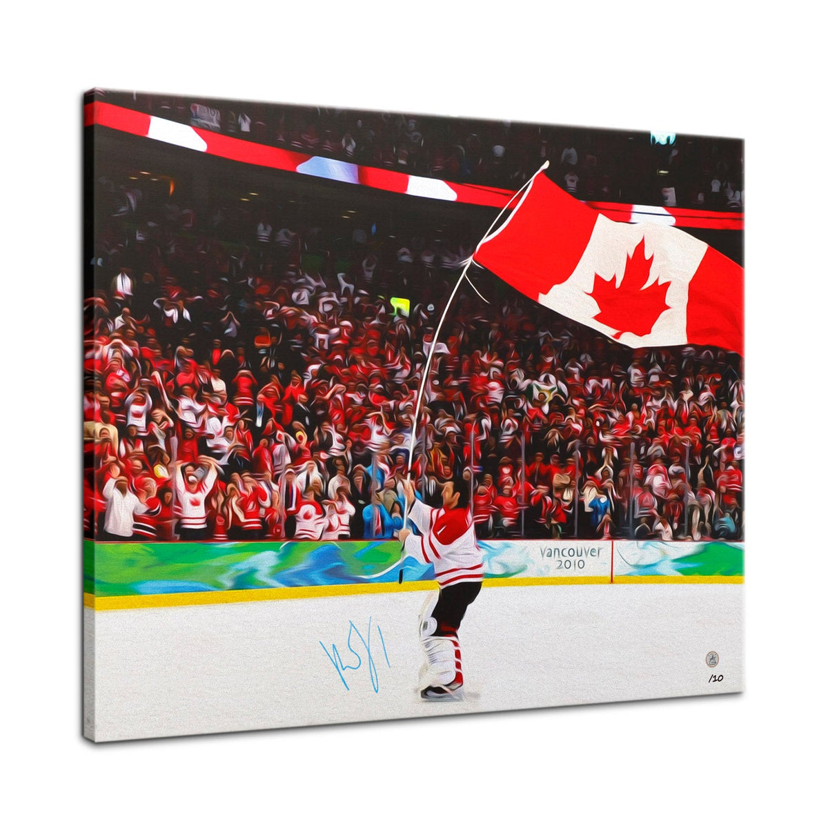 Roberto Luongo Signed Team Canada Gold Metal Celebration 26x32 Art Canvas #/10 product image 1, provided for visual