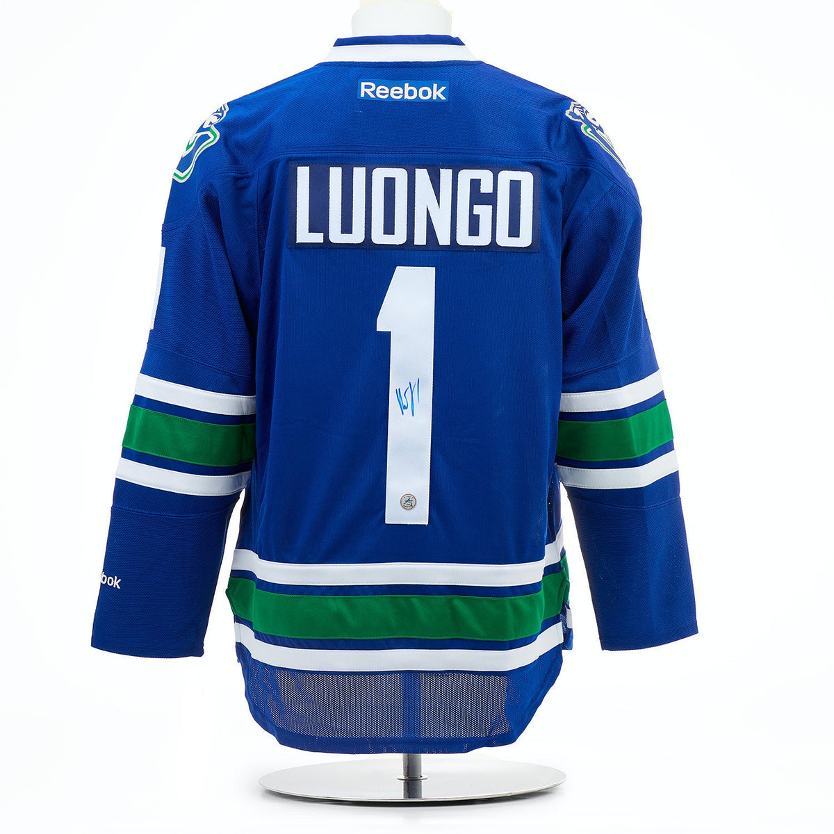 Roberto Luongo Signed Vancouver Canucks Alt Rink Logo Vintage Reebok Jersey product image 1, provided for visual reference