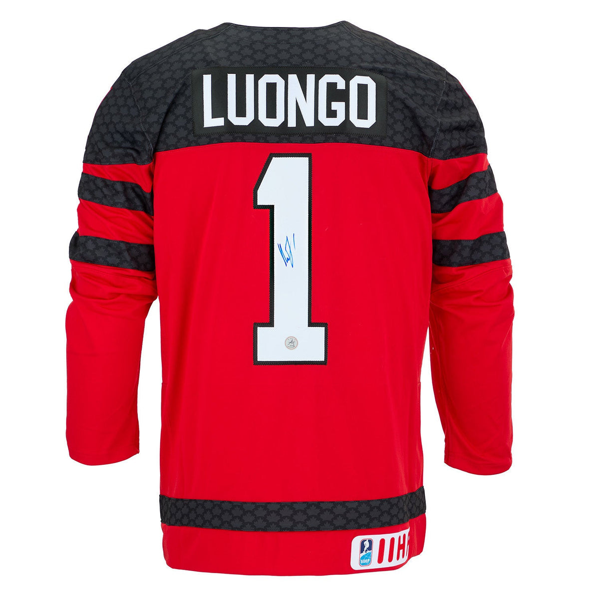 Roberto Luongo Autographed Team Canada Red Nike Hockey Jersey product image 1, provided for visual reference and product