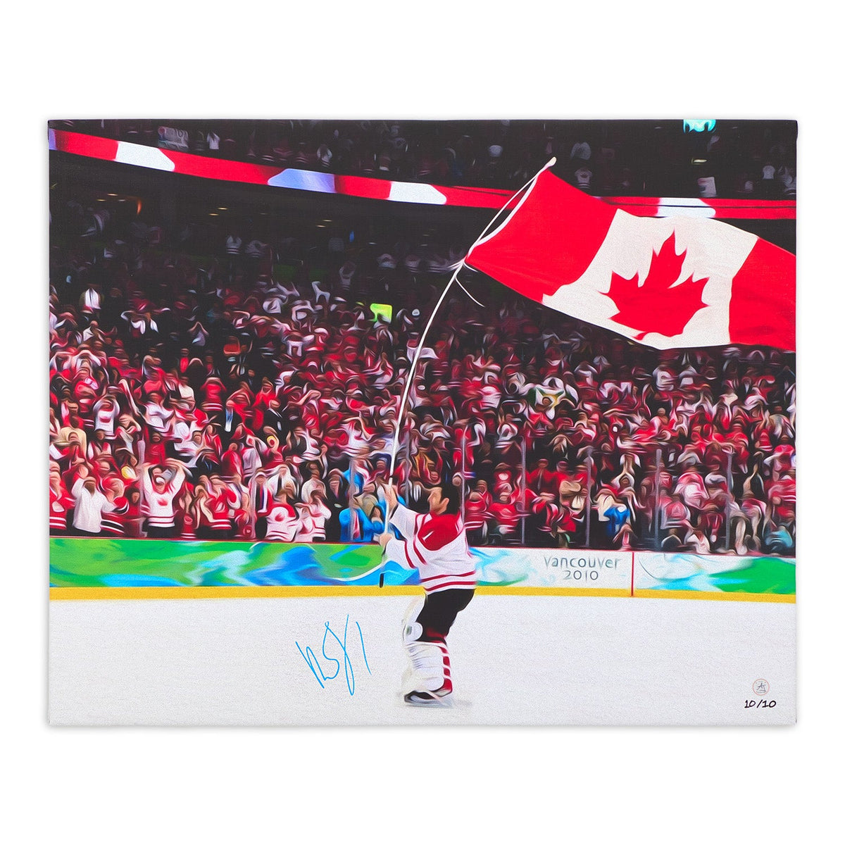 Roberto Luongo Signed Team Canada Gold Metal Celebration 26x32 Art Canvas #10/10 product image 1, provided for visual