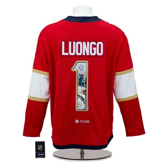 Roberto Luongo Autographed Florida Panthers Cat Mask Art Jersey #11/20 product image 1, provided for visual reference and