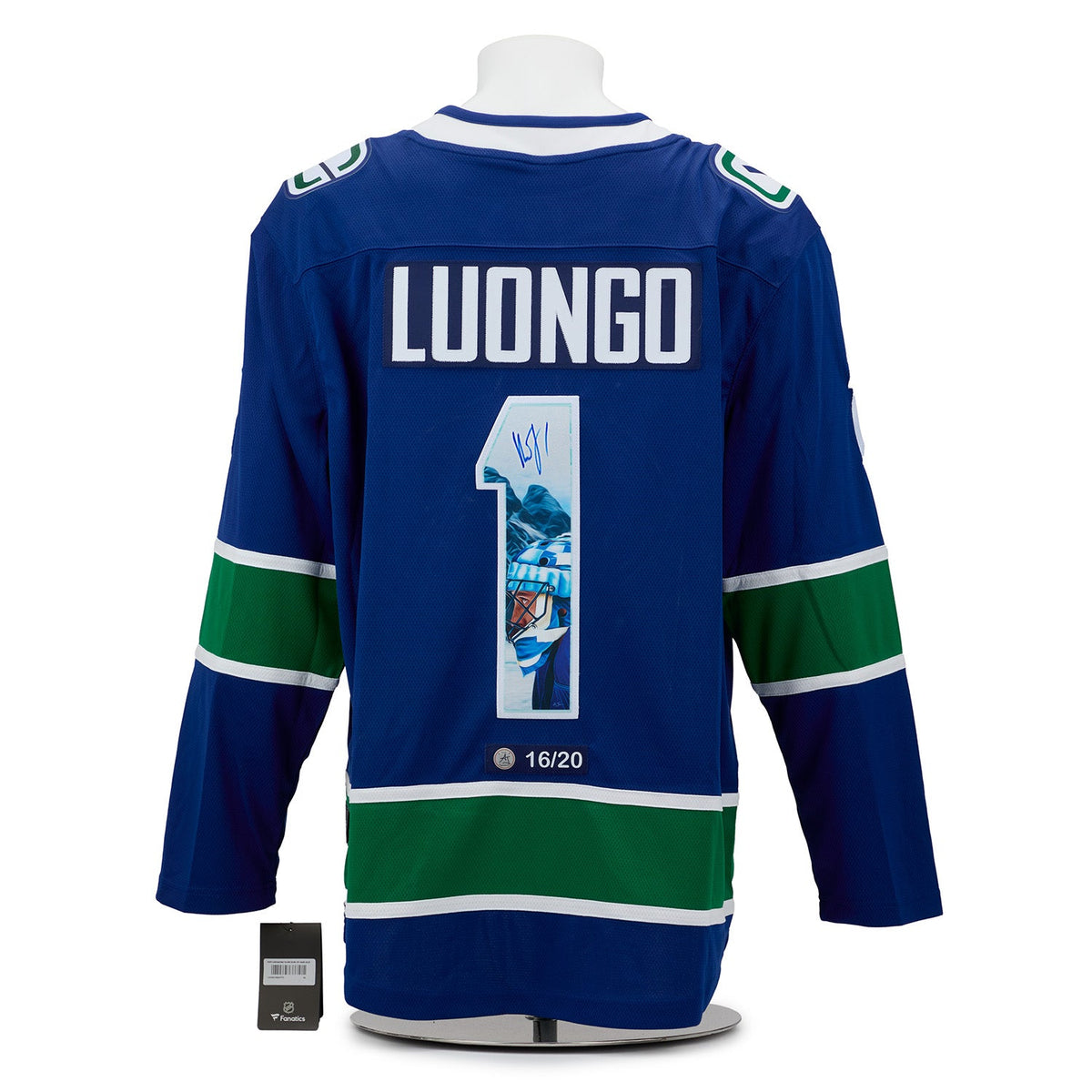 Roberto Luongo Signed Vancouver Canucks Winter Mountain Art Jersey #16/20 product image 1, provided for visual reference and