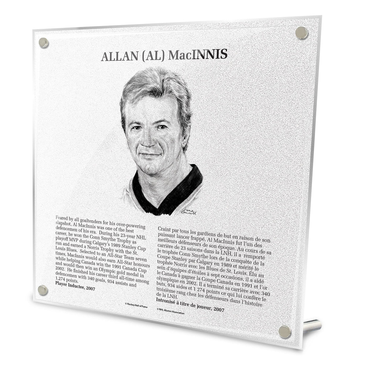 Al MacInnis Replica Hockey Hall of Fame Plaque product image 1, provided for visual reference and product detail review