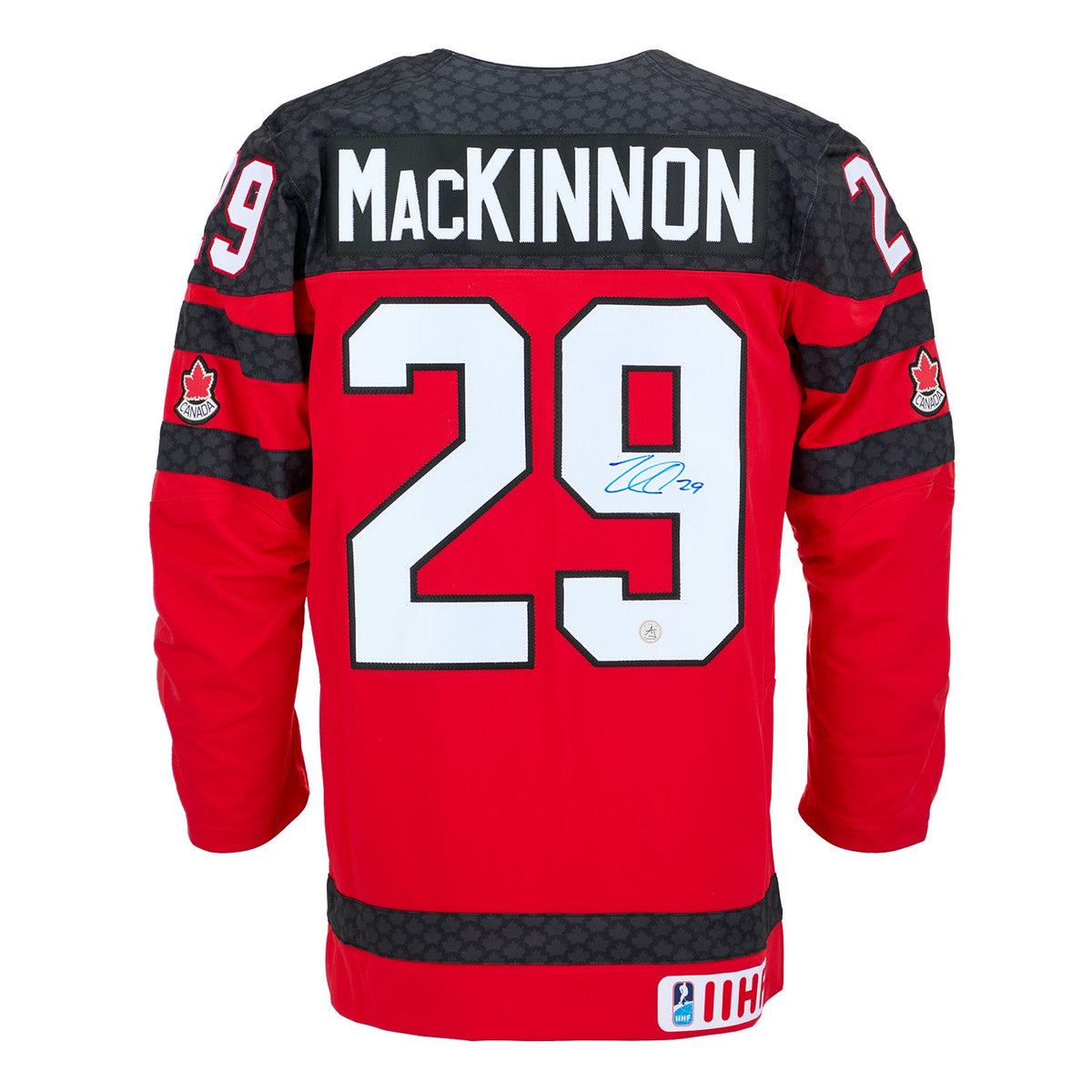 Nathan Mackinnon Autographed Team Canada Red Nike Hockey Jersey product image 1, provided for visual reference and product