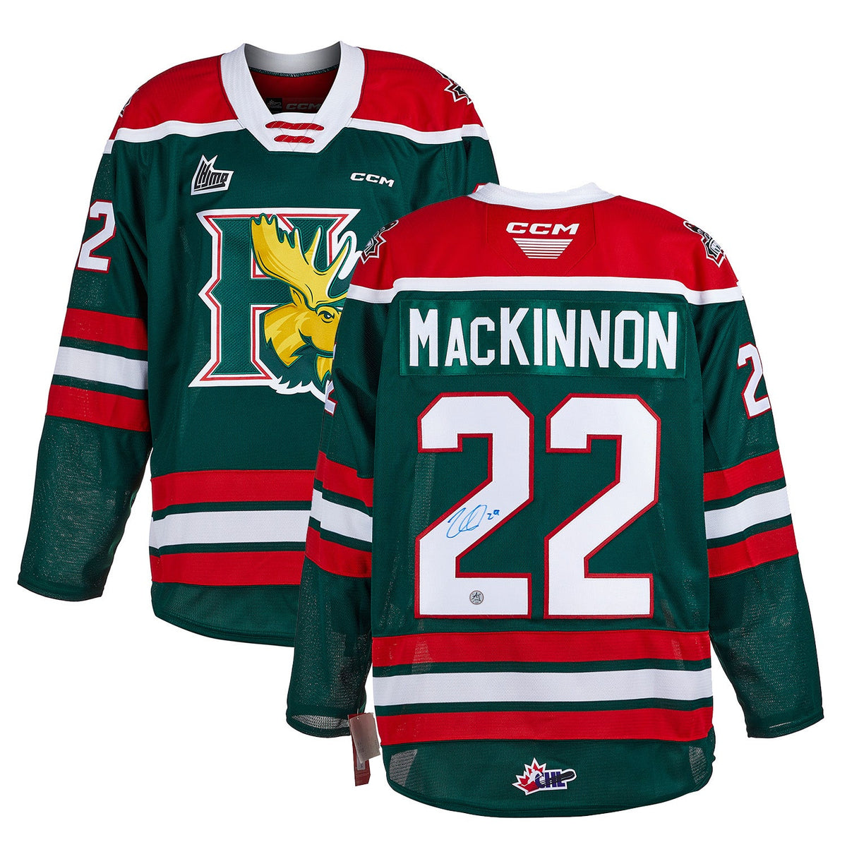 Nathan MacKinnon Signed Halifax Mooseheads CHL CCM Jersey product image 3, provided for visual reference and product detail