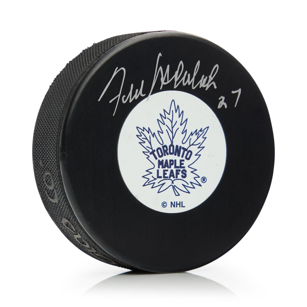 Frank Mahovlich Autographed Toronto Maple Leafs Original Six Hockey Puck product image 1, provided for visual reference and